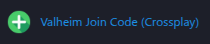 Valheim Join Code (Crossplay) button in the Game Control Panel