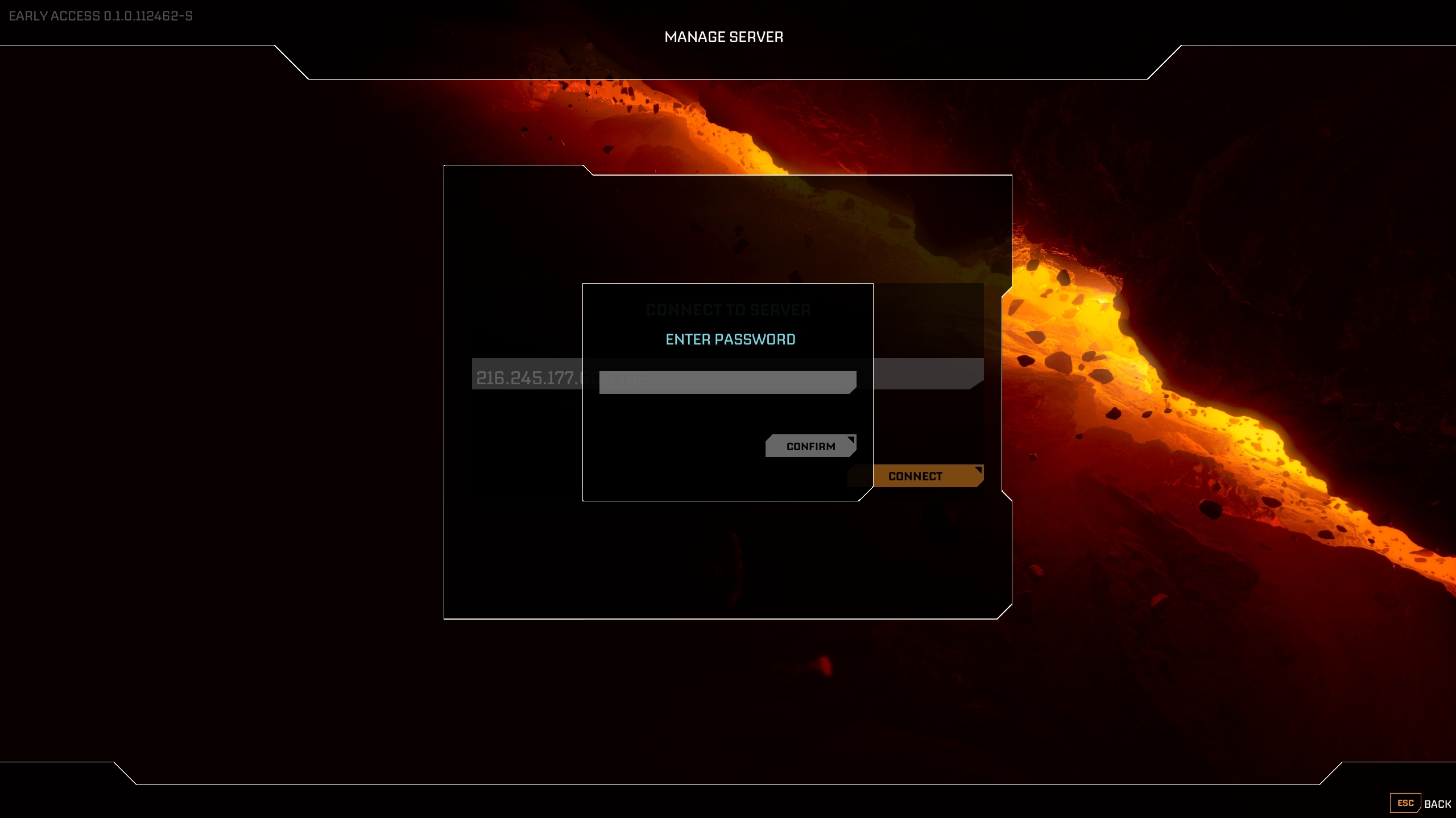 Setting a session password in the StarRupture Manage Server menu