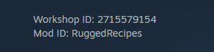 Steam Workshop mod page showing Workshop ID and Mod ID fields