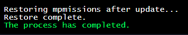 Update process has completed.